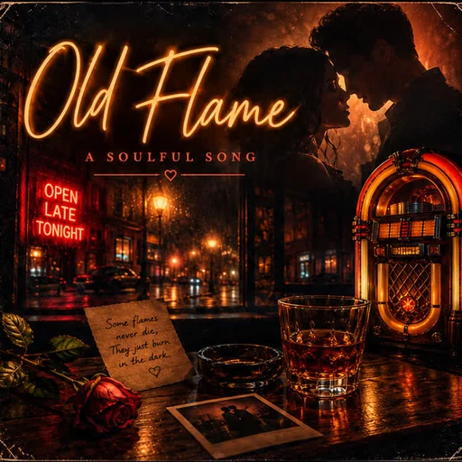 Cover art for Old Flame, made with Lyrixsa AI.