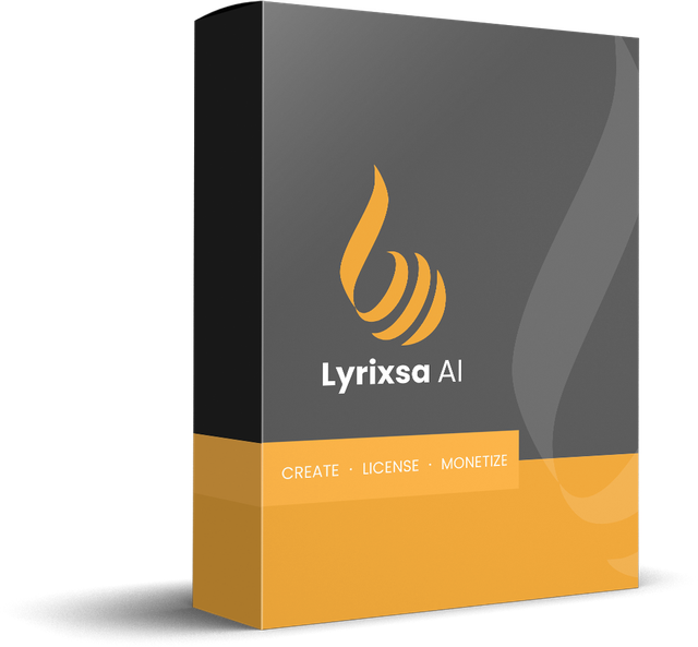 Lyrixsa AI single box — product box mockup